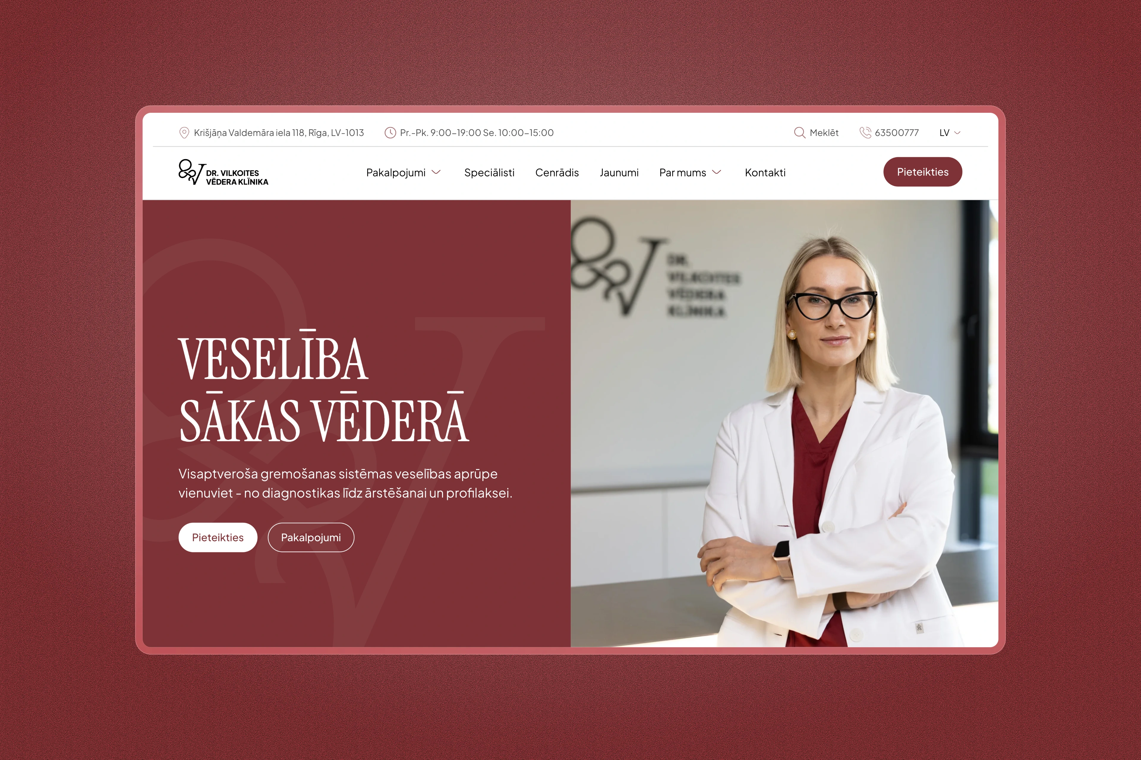 Dr. Vilkoites Vēdera klīnikas mājaslapas izstrāde